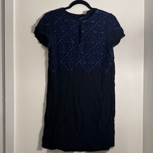Lucky Brand Navy and Black Beaded Mini Dress
